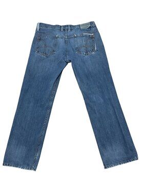Vtg Y2K Hurley Relaxed Fit Jeans Sz 34 Med Wash Straight Leg Cool Pockets Mens